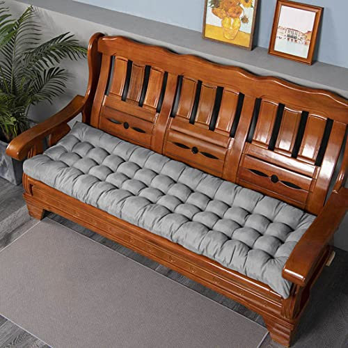 Dickes Sitzkissen für Gartenbank, 2- und 3-Sitzer, 8 cm dick, Bank-Sitzkissen, rechteckig, lang, für Zuhause, Garten, Chaiselo, Schaukel, Terrasse, 100 x 40 cm, Grau