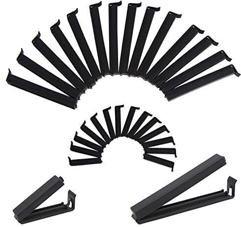 DIYASY 30PCS Food Bag Clips, 6cm x 15, 11cm x 15 Food Clips Reusable Bag Sealing Clips for Kitchen & Freezer Food Storage, Black