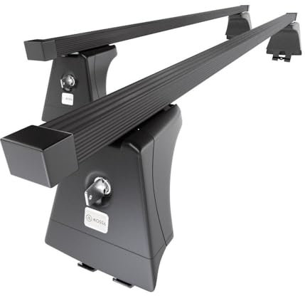 Mossa Barres de Toit en Acier adapté pour Renault Scenic MK II Monospace (2003-2008) - Porte-Bagages de Voiture Noir - Points de Montage