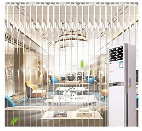 PVC-Kunststoff-Vinylstreifen-Vorhang, transparenter Türvorhang-Türstreifen-Kit für Gefrierraum, 2 mm, für Lagertüren, Haus- und gewerbliche Türabdeckungen (Color : Clear, Size : 7pcs 1.05x 2.3m)