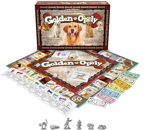Golden-Opoly Property Trading Board Game - Family Time Games for Adults and Children, 2 to 6 Players, Strategy Fun For Ages 8 and Up - A Game That's The Pick Of The Litter