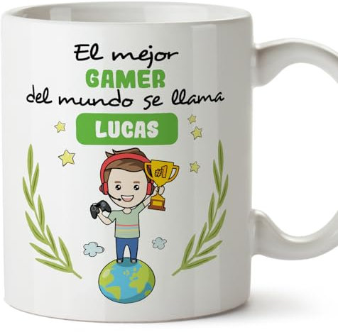 MUGFFINS Tazas Personalizadas para GAMER hombre - En Español - Eres Mejor del Mundo - 11 oz / 330 ml - Regalo Personalizable original y divertido