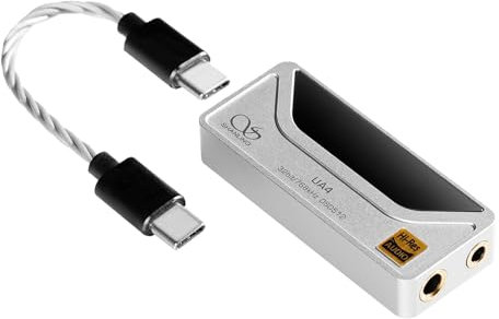 SHANLING UA4 Headphone Amplifier,Portable USB DAC AMP,Support MQA 16X,768kHz DSD512,High Driving Power for Android/iOS/Mac/Windows,dongle Volume Control,3.5/4.4mm up to 237mW@32Ω Output (Silver)