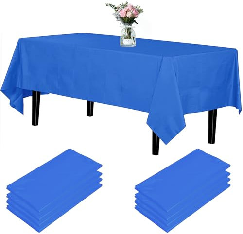Newthinking Einweg Party Tischdecken, Rechteckig, 137 x 274 cm, 4 Stück, Kunststoff-Tischdecke für Party, Hochzeit, Grillen,Picknick, Weihnachten (Dunkelblau)