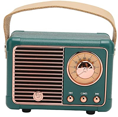 Naroote Retro-Bluetooth-Lautsprecher Mit HiFi-Stereo-Sound - Tragbarer Vintage-Stil Lautsprecher für den Heim- (Green)