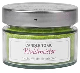 Candle Factory Candle TO GO Duftkerzen aus pflanzlichem Stearin im modernen Schraubdeckelglas, ca. 20h Brennzeit, Duft: Waldmeister