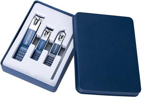 4 pcs Manicure Set Stainless Steel Nail Clippers Pedicure Kit Nail Clipper Set Nail Care Tools Nail Scissors for Men Women Grooming Kit with Travel Case