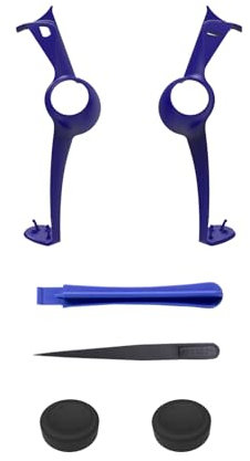 JOYSOG PS5 Portal Controller Dekoratives Zubehör für PS5 Portal Edge Controller Abdeckung + Ersatz Daumen Joystick Kappen DIY Tool Kit (Violett)