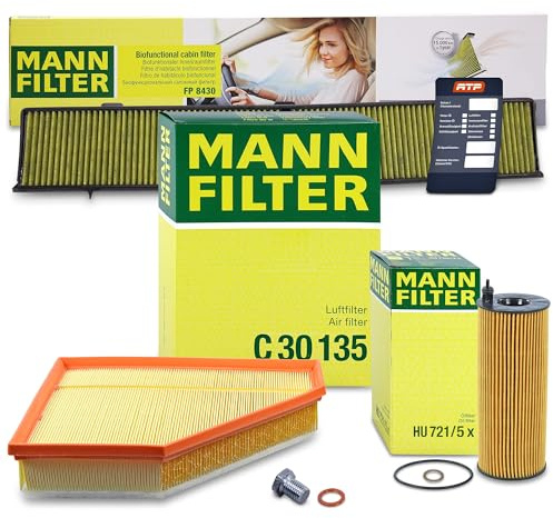 MANN-FILTER Inspektionspaket Filterset 1x Ölfilter, 1x Luftfilter, 1x | Kompatibel mit: BMW 1, 1, 1 Cabriolet, 1 Coupe, 3, 3 Cabriolet, 3 Coupe, 3 Touring, X1