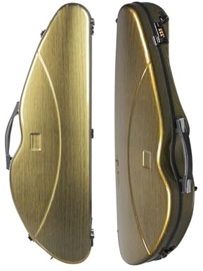 Geigenkoffer, 4/4 Geigenkoffer in voller Größe, hochfeste Violinen-Notentasche aus Kohlefaser mit Zahlenschloss, Hartschalenkoffer for Geigen(Gold)