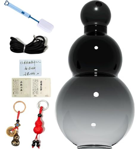 Bouteille d'eau en forme de gourde, ensemble de bouteilles d'eau de style gourde, bouteille d'eau de sport d'inspiration rétro chinoise, mythe noir, dieu ordonné, homme, fan de jeu Wu Kong(Black)