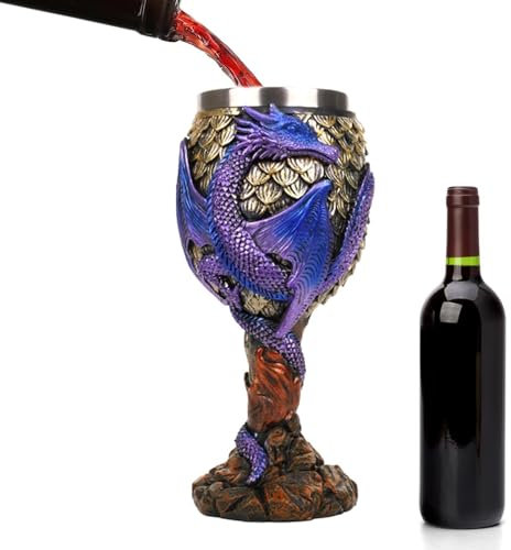 Moxeupon Calice de dragon, gobelet médiéval,Tasse à boire en calice à vin Dragons en acier inoxydable - Calices de gobelets de dragons, tasse de calice médiévale sûre et créative pour la boisson