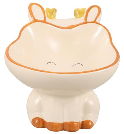 Levemolo Cat Timer Feeding Bowl Slow Water Ceramic Cat Bowl Elevated Design No Spill for Indoor Pets