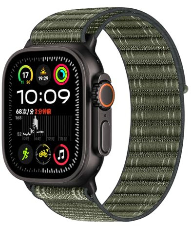 Sport Loop Trail Armbänder für Apple Watch Ultra/Ultra 2 Armband 49mm 46mm 45mm 44mm 42mm,Robust Welligkeit Nylon Strap Klettverschluss Stoff Band für Apple Watch 10 iWatch 9 8 7 6 5 4 3 SE 2nd