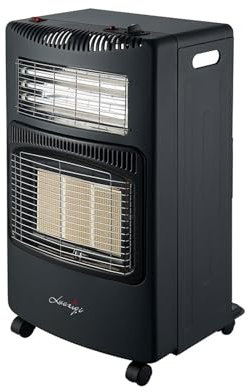 GHRERTX Chauffage au gaz Pliable, Chauffage Infrarouge à Double Usage au gaz et électrique de 4,2 KW avec 2 Ports de Chauffage, Chauffage au gaz sur Pied, for la Maison/Garage/Bureau