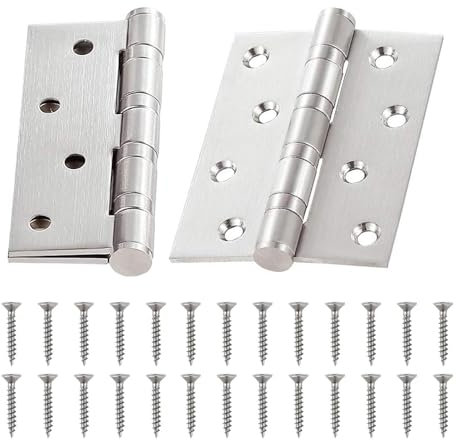2 cerniere per porta in acciaio inox, per esterni, carichi pesanti, con cuscinetti a sfera, 100 x 76 x 13 mm, cerniere massicce con viti, per porte, finestre, armadi, casa di animali