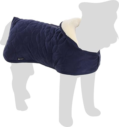 Flamingo Hundemantel Winter – Koda Dunkelblau – 30cm – warm & modisch – Polyester – wasserabweisend – Fleece-Innenfutter – Klettverschluss – Geschirröffnung – hoher Kragen