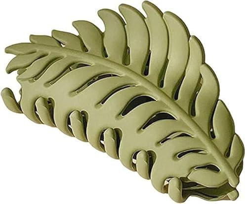 Blattförmige Haarklammern mit Großzahn-Design – Rutschfeste Naturlook-Haarspangen für Zöpfe und Hochsteckfrisuren (9cm, für dünnes und dickes Haar)