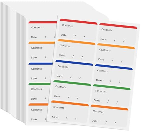 300 Stück Gefrieretiketten Ablösbar, 6x3cm Gefrieretiketten zum Beschriften Etiketten Selbstklebend Bunt Ablösbare Etiketten Klebeetiketten Leicht Abziehbare Tiefkühletiketten für Gläser Marmelad
