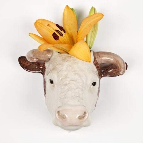 QUAIL Keramikvase Hereford Bull