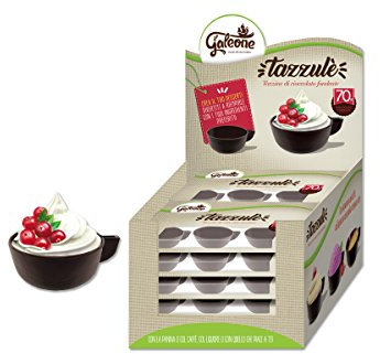 TAZZINA DI CIOCCOLATO 70 % EXTRA FONDENTE 18 PZ TAZZULE' CIOCCOLATINO CAFFE'