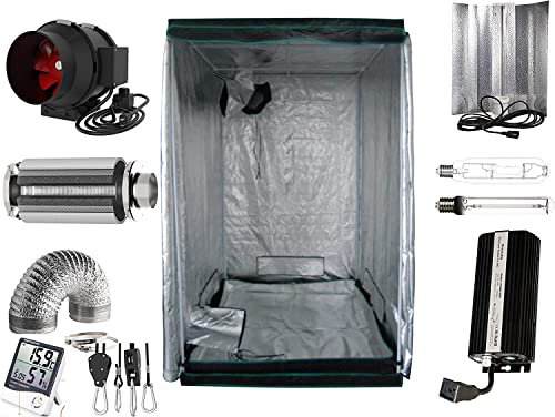 Sinowell Growzelt Pro 600 W dimmbar NDL + MH 100x100x200 cm Reflective Silver Indoor Grow Tent Set