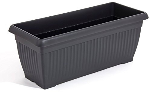 Prosper Plast Corinthian Trough Flower Pot/Planter (70cm, Black)