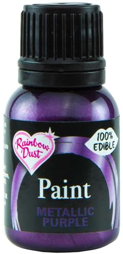 Rainbow Dust Pearl Food Colouring, Edible Paint in Pearlescent Colours, Ready to Use, Easy to Apply, Create Cakes & Cupcakes with an Indulgent Shimmer, Metallic Purple, 25g