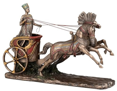 Veronese Design Nofretete Ägyptische Königin fahrendes Pferd gezeichnete Chariot-Statue