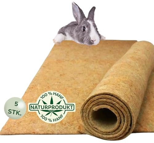 Natursache 5 Nagerteppich aus 100% Hanf, 100 x 50cm – saugstark, staubfrei & schützend I Hochwertige Hanfmatten für Nager I Ideale Bodenabdeckung für Käfige von Nagetieren