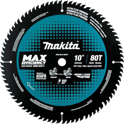 Makita B-66977 10 80T Carbide-Tipped Max Efficiency Miter Saw Blade