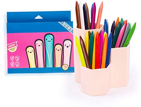 Bireegoo Dreieckige Wachsmalstifte in 36 Farben, kreative Wachsmalstifte mit buntem, ungiftigem Farbwachs