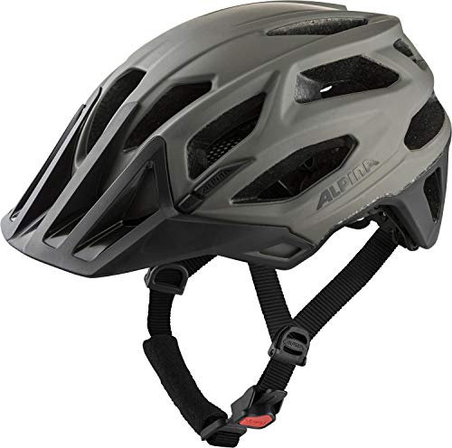 Alpina GARBANZO - Leichter, Optimal Belüfteter MTB Fahrradhelm Mit Abnehmbaren Polstern Für Erwachsene, Coffee-Grey matt, 57-61 cm