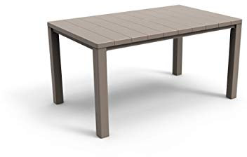 Keter Tavolo da Esterno Julie - Tavolo da Giardino Adatto per 6 Persone 147X90X74,5H - Cappuccino