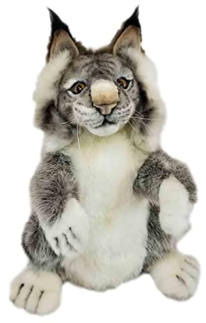 Hansa Creation - Kuscheltier - Handpuppe Luchs grau