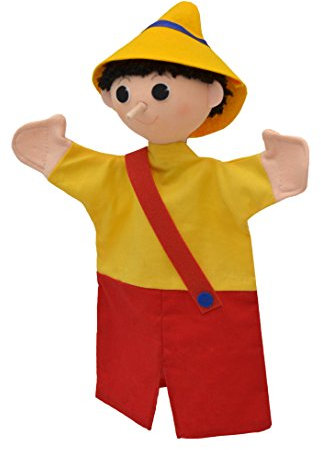 Handpuppe Märchenfigur Junge mit Langer Nase 29 cm, Ideal für Puppentheatre und Rollenspiele, für Kinder Baby Jungen Mädchen