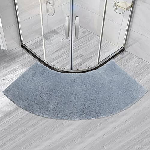 MOTT 50 Semi-Circular Bath Mat for Quadrant Shower Cubicle, Anti-Slip Bathroom Carpet Rugs Shower Mat, Fan-Shaped Foot Pads, Curved Shower Mat for Hotel, Grey, 45x100cm