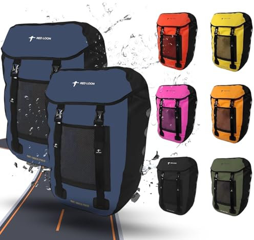 Red Loon wasserdichte Fahrradtasche Gepäckträger robuste Fahrradtasche hinten Gepäckträger - Fahrradtaschen für Gepäckträger ebike - regenfeste Fahrradtasche Gepäckträger E-Bike - Blau