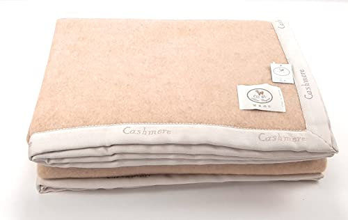 Decke Livia, 90 % Wolle, 10 % Cashmere Farbe Taupe/Ehebett Maxi, 270 x 230 cm
