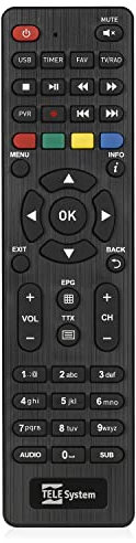 TELE System Telecomando Originale per Decoder Digitale TS6822 T2HEVC Twin Tuner - FACILE/01 - FACILE Stealth/01 con controllo intuitivo e affidabile per i decoder specificati.