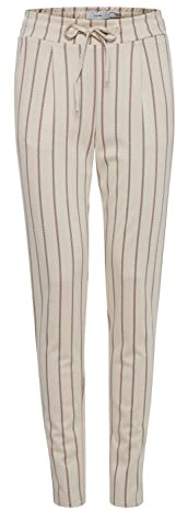 ICHI IHRUTI PA7 Damen Chino Hose Stoffhose mit Viskoseanteil bequemer Elastikbund Schmaler Schnitt, Größe:L, Farbe:Crystal Gray (133801)