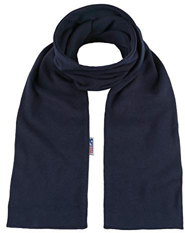 modAS Unisex Bretonischer Schal mit Streifen und uni verschieden Farben - Herrenschal Damenschal Kinderschal 20x160 cm in Blau