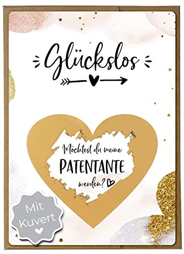 Joli Coon Rubbelkarte Patentante fragen mit Kuvert - Willst du meine Patentante sein