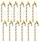 Zuckerstangen Weihnachtsbaum, 12 Stück Zuckerstange Deko, Weihnachtsdeko Zuckerstangen Anhänger zum Weihnachtsbaum mit Kordel,Glitzernd Golden,13 cm