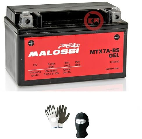Kompatibel mit SYM Fiddle II 125 von 2008 bis 2014 Gel-Batterie MTX7A-BS, bereits gebrauchsfertig im Werk vorgeladene Batterien 6 Ah Ampere 12 Volt