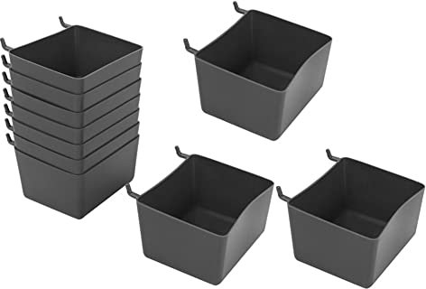 Plouluyt BoîTe 10 PièCes en Panneau Perforé, Kit Bac en Panneau Perforé, Organisateur Stockage Panier Panneau Perforé, PièCes D'Accessoires en Panneau Perforé pour L'Organisation D'Outils