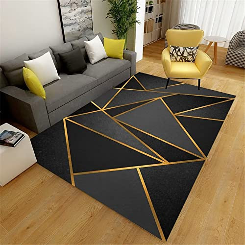 Joop Teppich Schwarz Teppich Wohnzimmer Schwarz Klassische Dreieckige Muster Teppich Dekoration Langlebig Baby Teppich Mädchen 200X300Cm Teppich Groß 6Ft 6.7''X9Ft 10.1''