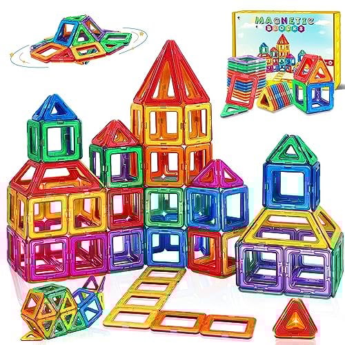 Magnetic Building Blocks,Magnetic Tiles Toys for 3 4 5 6 Years Old Kids Boys Girls Toddler,Educational Construction Toys/Learning Resources Games for Toddlers Age 7 8 9 10 Birthday