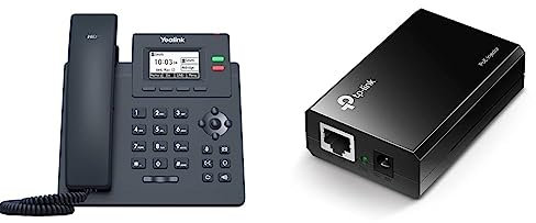 Yealink T31G IP Telefon PoE Gigabit & TP-Link 802.3at/af Gigabit PoE Injector, Non-PoE to PoE Adapter