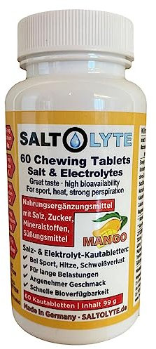 SALTOLYTE 60 Chewing Tablets Mango Salz- und Elektrolyt-Kautabletten mit Natrium, Magnesium, Kalium, Calcium